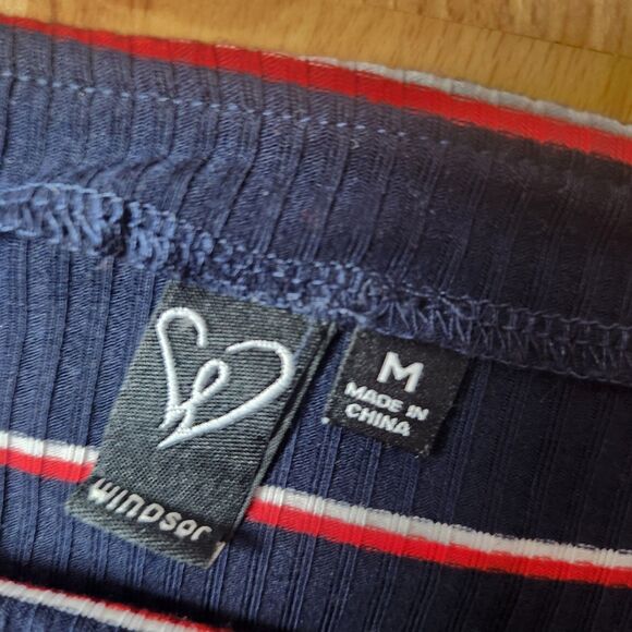 2/$15 Windsor Navy, Red, White, Striped Form Fitting, Mini Dress, Medium - Picture 3 of 6